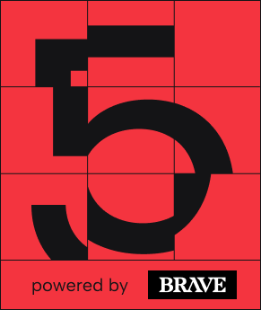 Powered by Brave - czerwony